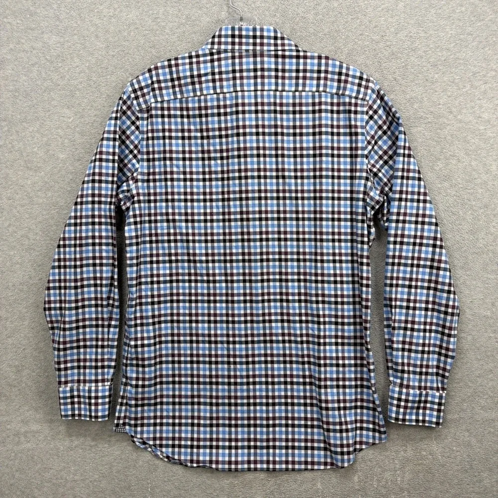 Banana Republic‎ Shirt Mens Medium Blue Purple Gingham Check Camden Dress Casual